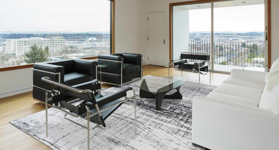 Louis De Poortere dywan LX 8926 Mad Men Griff Metro Black and White interior