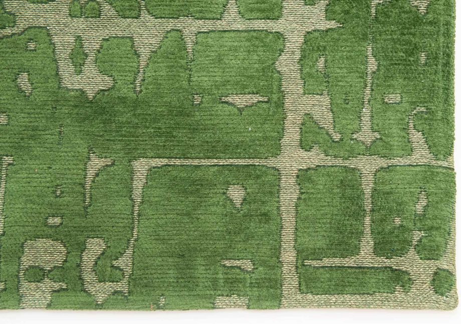 Louis De Poortere dywan LX 9202 Structures Baobab Perrier Green corner