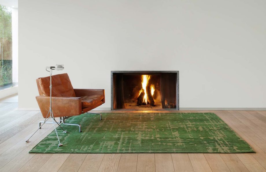 Louis De Poortere dywan LX 9202 Structures Baobab Perrier Green interior 1