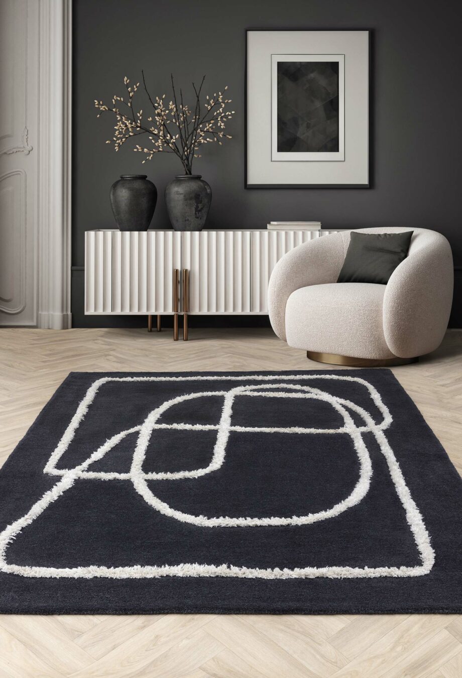 Asiatic dywan 94 Infinity Charcoal interior