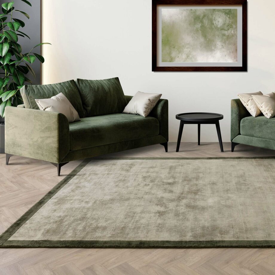 Asiatic dywan Blade Border 05 Sage Olive interior square