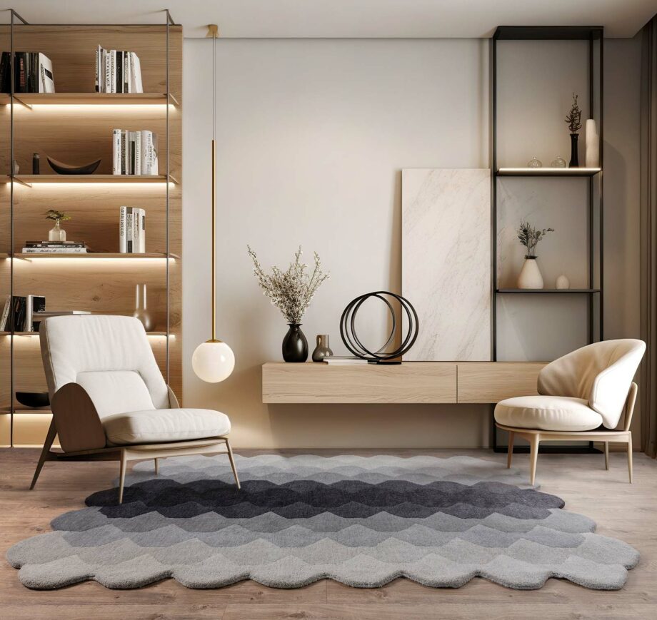 Asiatic dywan Hive Charcoal interior