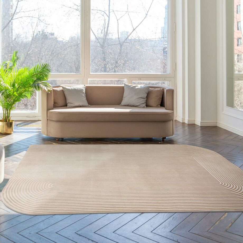 Asiatic dywan Kuza Shape Gold Cream interior square