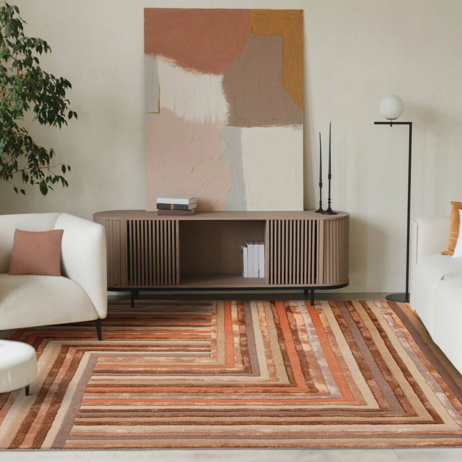 Asiatic dywan Matrix 80 Network Terracotta interior square