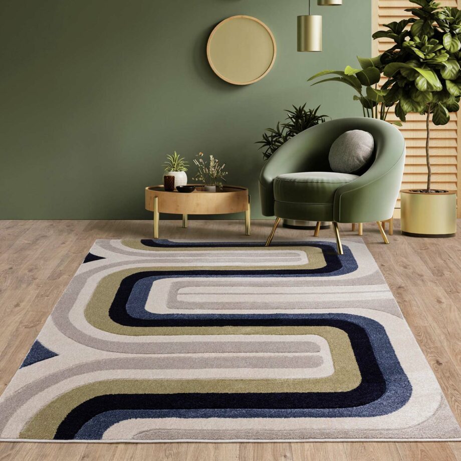 Asiatic dywan Sketch SK18 Contour Blue interior square